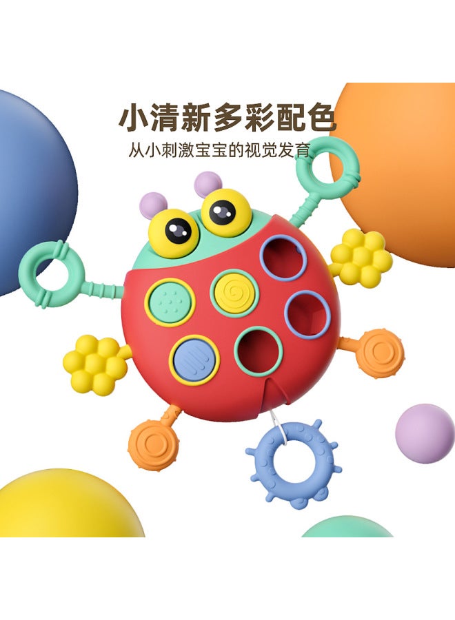 CJ Hot Baby Early Childhood Education Puzzle Soft Glue Soothing Cartoon Ladybug Lala Finger Grip Toy - Image 5