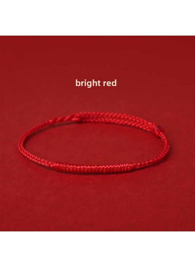 Rabbit Year Birth Year Red Rope Bracelet Female Couple Safety Anklet Hand-woven Diamond Knot Bracelet Men's Gift 