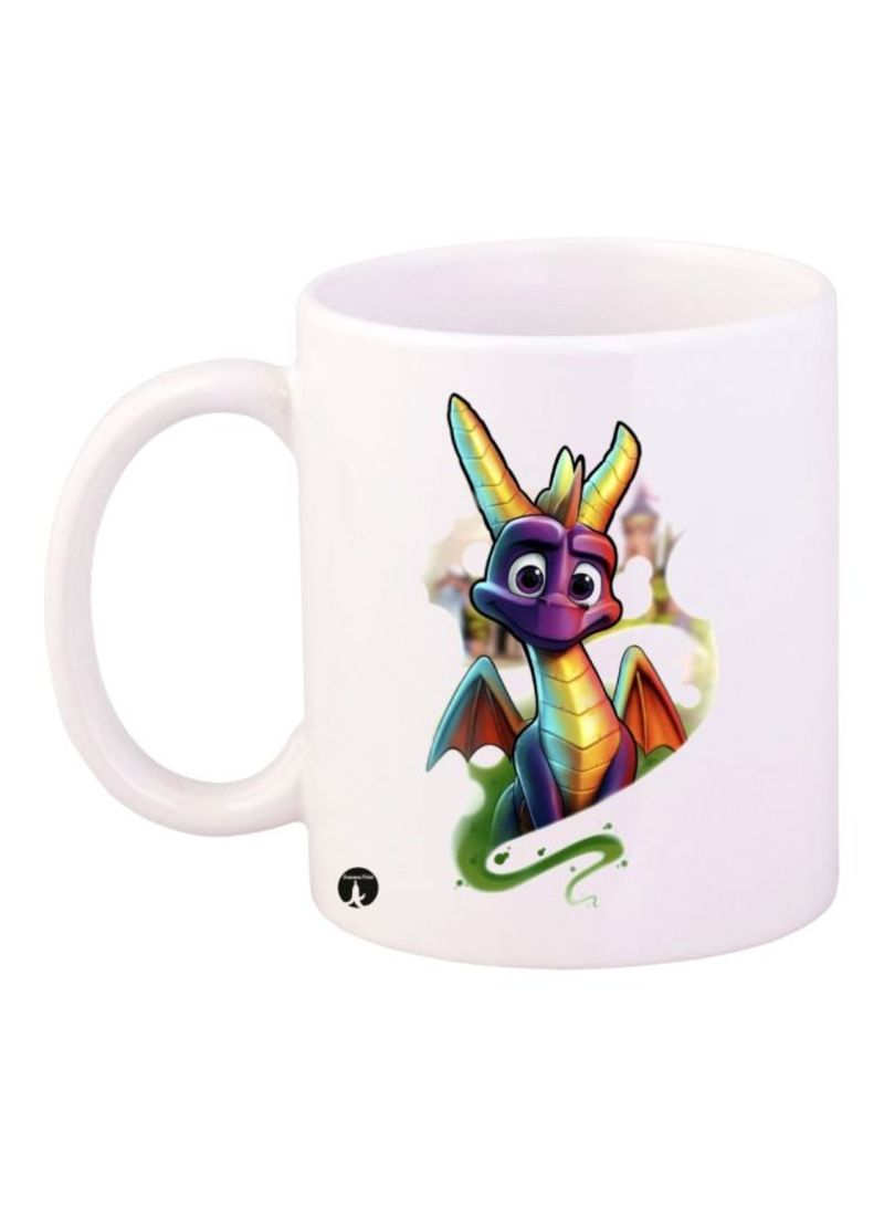 RKN Spyro Video Game Printed Mug White/Purple/Green Standard Size
