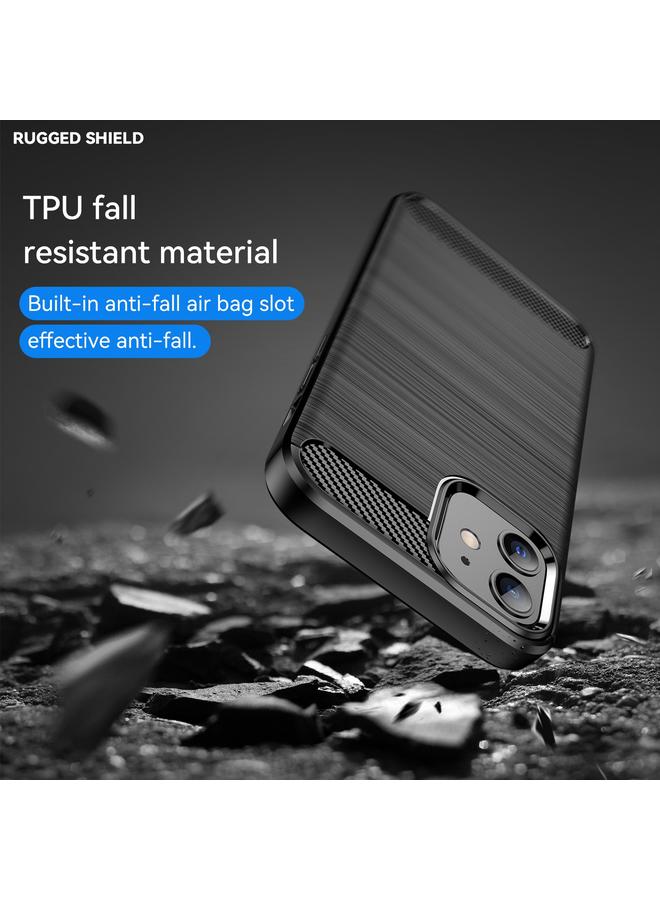 S-TOP Case For iPhone 12 / 12 Pro Brushed Texture Carbon Fiber TPU Case - Image 4