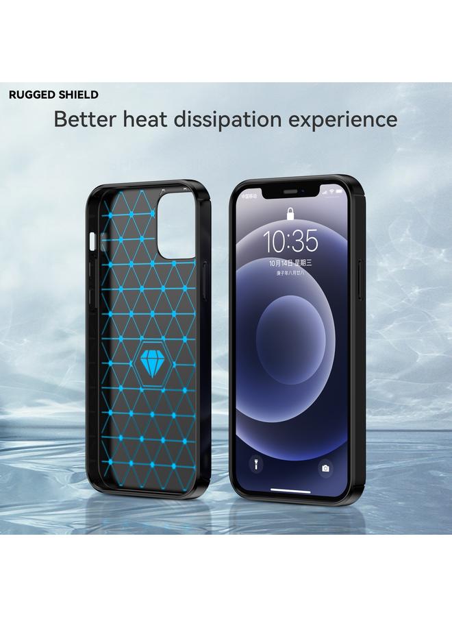 S-TOP Case For iPhone 12 / 12 Pro Brushed Texture Carbon Fiber TPU Case - Image 3
