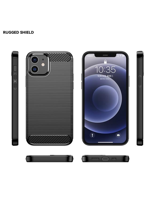S-TOP Case For iPhone 12 / 12 Pro Brushed Texture Carbon Fiber TPU Case - Image 2