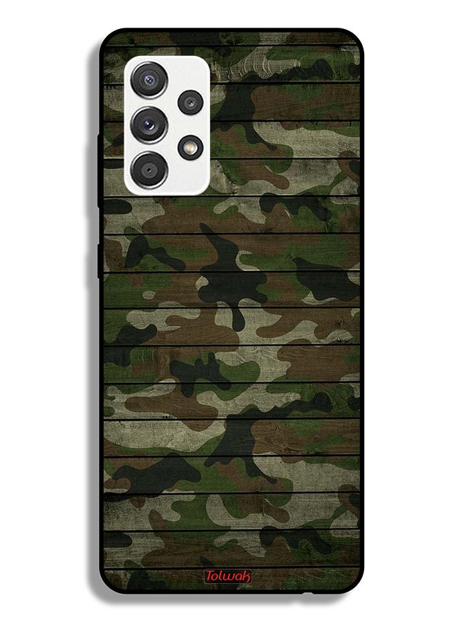 Tolwak Samsung Galaxy M32 5G Protective Case Cover Camouflage Wooden Pattern - Image 1