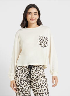 Ginger Long Sleeves T-Shirt & Leopard Pyjama Pj Set  - Image 3