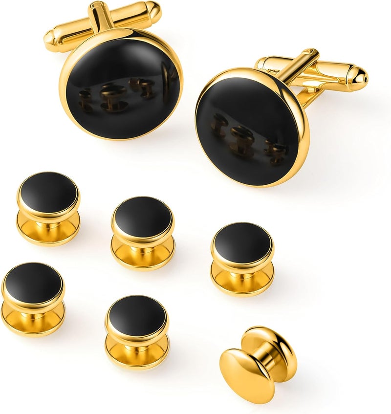 Zealmer 316L Stainless Steel Cufflinks Shirt Studs Business Wedding Gifts for Men - Image 1