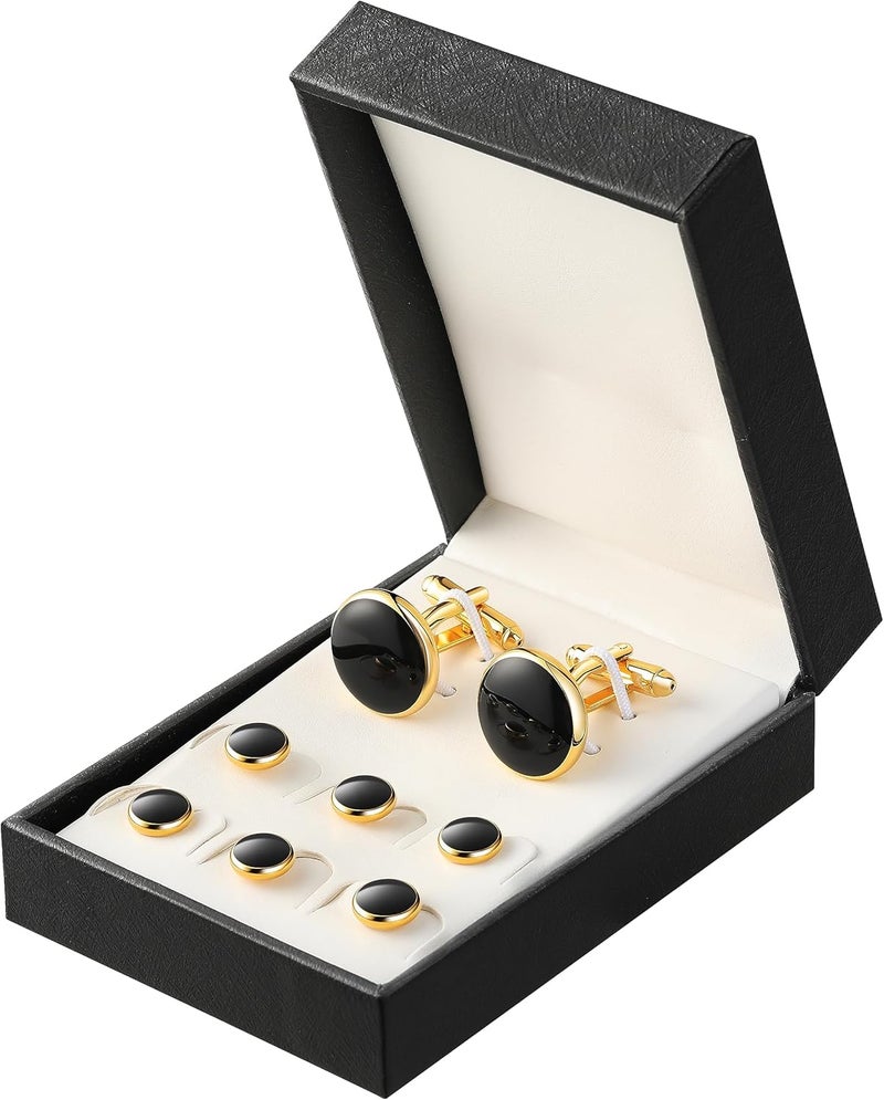 Zealmer 316L Stainless Steel Cufflinks Shirt Studs Business Wedding Gifts for Men - Image 2