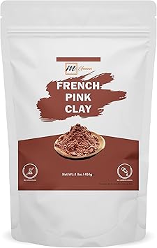 mGanna 100 Natural French Pink Clay Powder 454 g for DIY Facial Masks Face Mask Skin Care Detox For Soap Making Clay French Skincare - Image 1