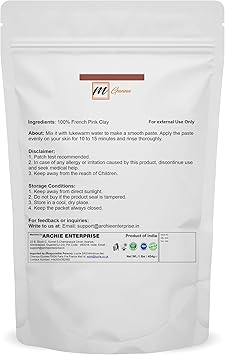 mGanna 100 Natural French Pink Clay Powder 454 g for DIY Facial Masks Face Mask Skin Care Detox For Soap Making Clay French Skincare - Image 2