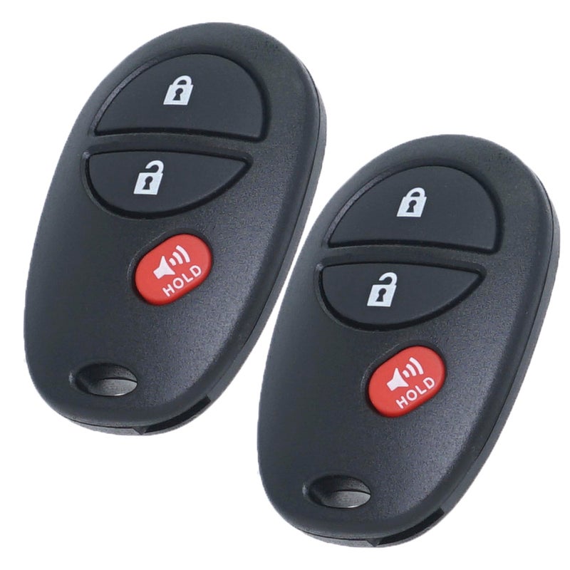 Car Key Fob Replacement for Toyota Tundra Tacoma Sequoia Sienna Highlander Keyless Entry Remote Control 2005 2006 2007 2008 2009 2010 2011 2012 2013 FCC IDGQ43VT20T PN89742AE010 89742AE011 2 Pack