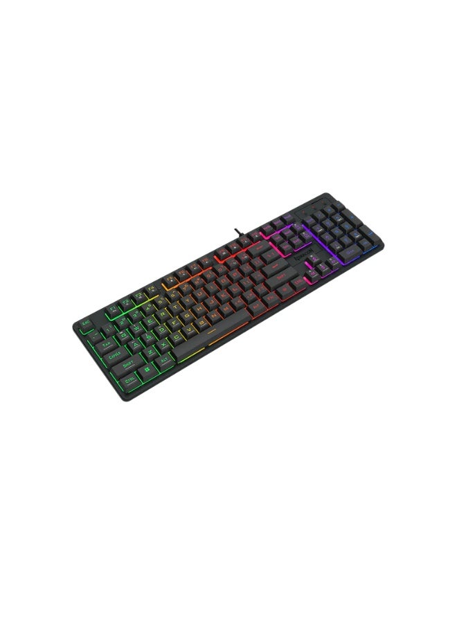 REDRAGON K521-R 104-Key Wired Membrane Gaming Keyboard – Mechanical Feeling, RGB Backlit, Spill-Resistant, Anti-Ghosting, Multimedia Keys, Ergonomic Tilt, Double-Shot Keycaps, Compatible with PC, Mac, PS4/PS5, Xbox, Black | K521-RGB - Image 4