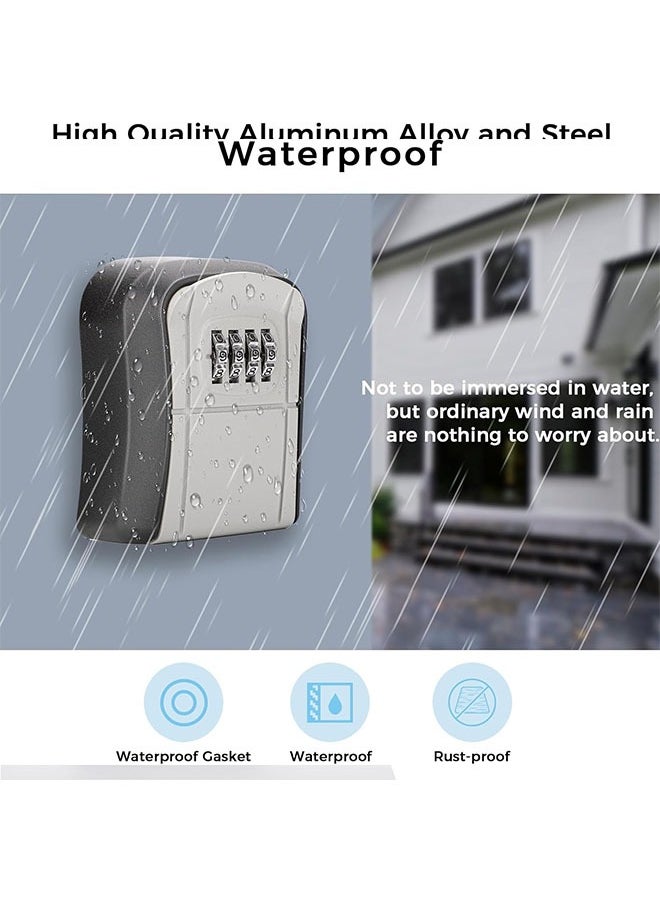 Generic All aluminum alloy Key Safe Box with Shackle, Weatherproof Key Storage Lock Box(BlackSilver)  - Image 4