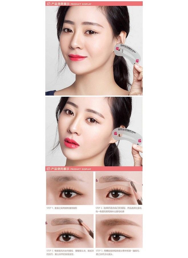 Alexvyan - 21 Different Style Reusable Eyebrow Card Stencil Eye Brow Grooming Shaping Template Make Up Set Of 21 Pieces - Image 1