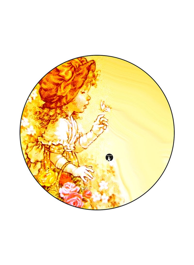 RKN A Girl Printed Mouse Pad Yellow