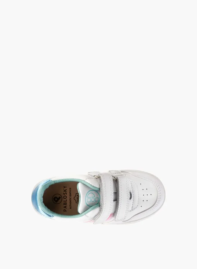 Pablosky Girls Textured School Shoes With Hook &amp; Loop Closure
