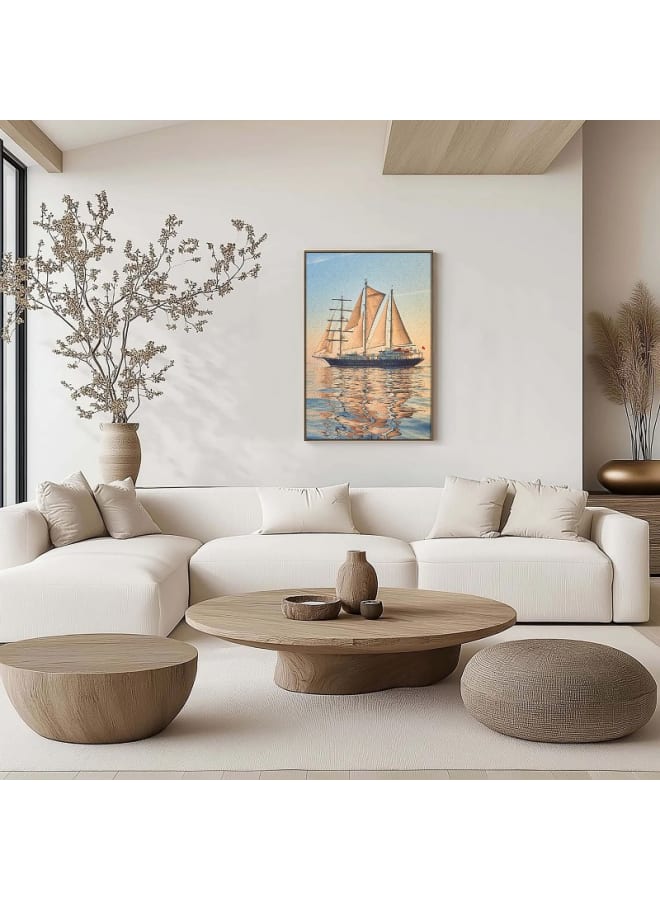 Home Gallery Abstract framed portrait of sailing ship race cruises and yachting 120x80 - Image 2
