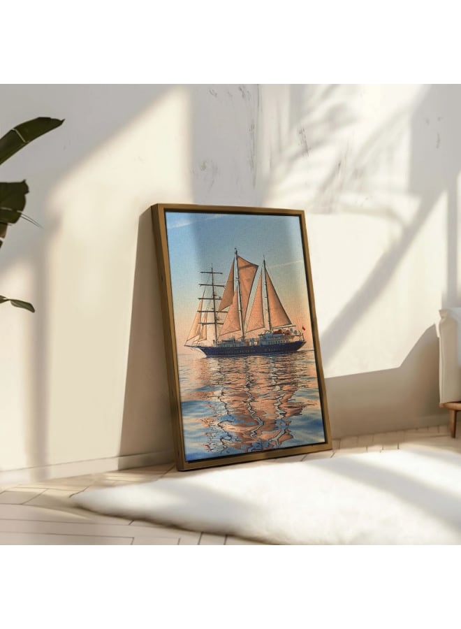 Home Gallery Abstract framed portrait of sailing ship race cruises and yachting 120x80 - Image 1