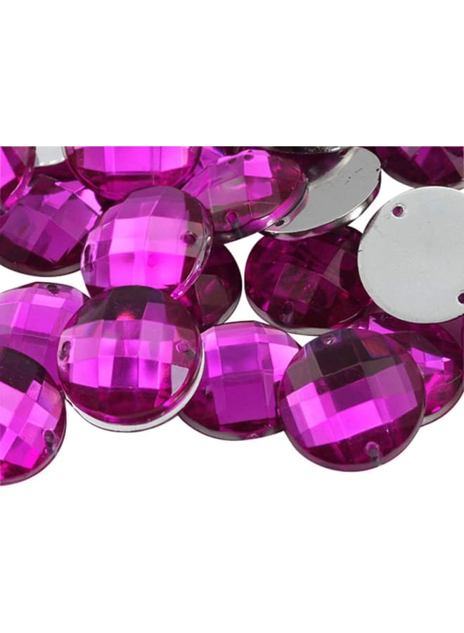18mm Pink Fuchsia CH21 Flat Back Sew On Round Beads Acrylic Rhinestones Sewing Plastic Gems with Holes for Jewelry, Clothes, Garment Embelishments, Shoes, Cosplays, Crafts 30 Pieces  - Image 1