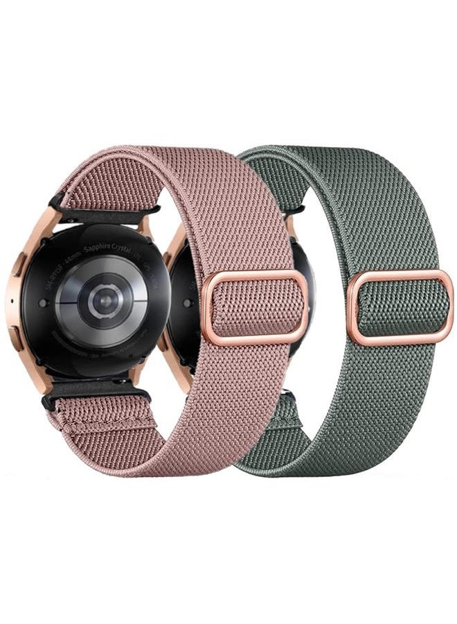 Olytop Elastic Bands for Galaxy Watch 6/5/4 Bands 44mm 40mm/5 Pro Band45mm, Samsung Galaxy Watch 6/4 Classic Band 43mm 42mm 46mm 47mm/Active 2 Women Men, 20mm Stretch Nylon Replacement Strap, - Image 1