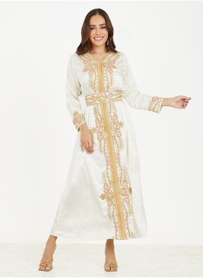 Styli - Jacquard Hand Embroidered Kaftan - Image 1