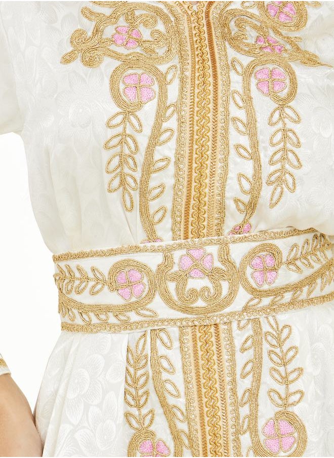 Styli - Jacquard Hand Embroidered Kaftan - Image 1