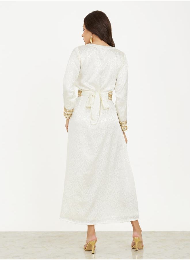 Styli - Jacquard Hand Embroidered Kaftan - Image 1