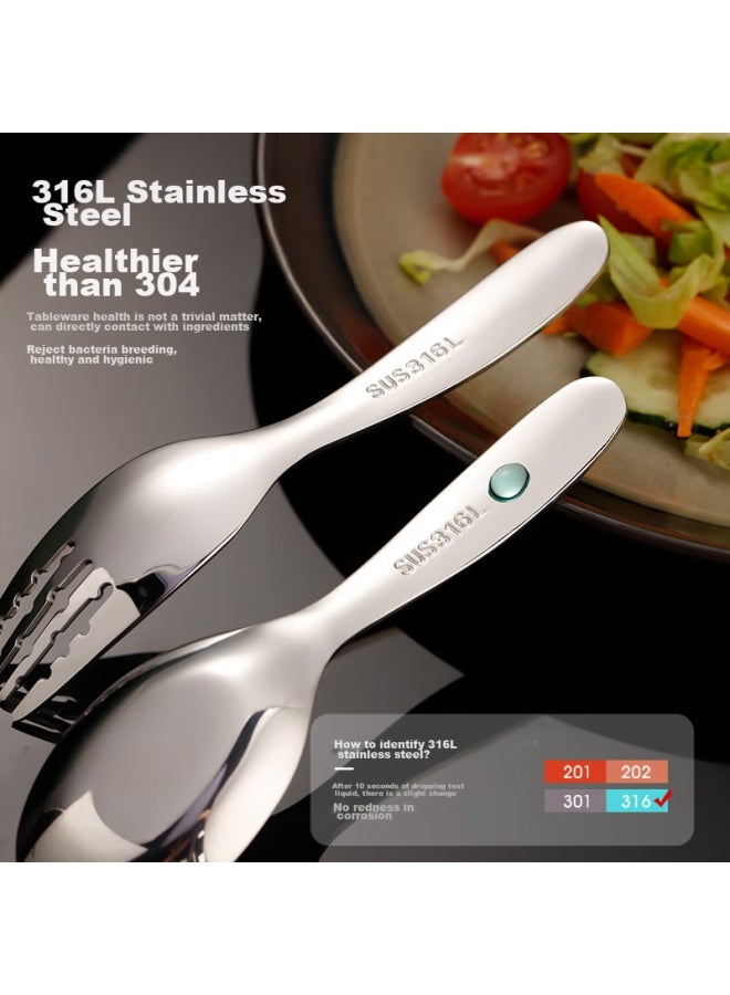 GRASEY Guangyi 316l Stainless Steel Fork And Spoon Set, Cartoon Fork And Spoon Tableware, Children's Cutlery, Home Use 2-piece Set Gy8854 - Image 2