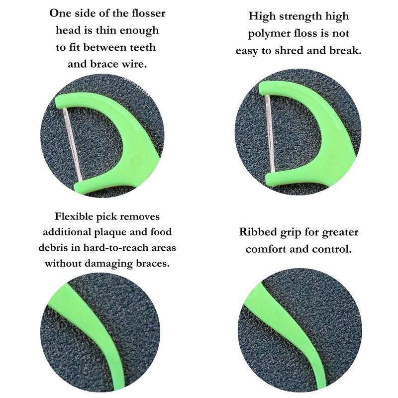 Royalkart 3 in 1 Dental Floss Picks Mint flavored flosser with tongue cleaner and toothpick for fresh breath and healthy gums(Pack of 2) - Image 5