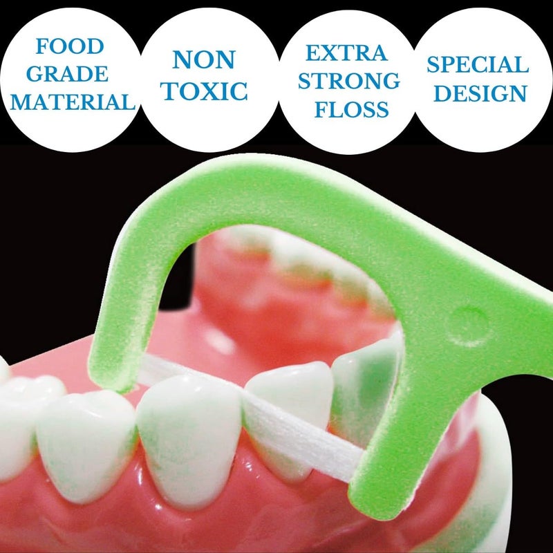 Royalkart 3 in 1 Dental Floss Picks Mint flavored flosser with tongue cleaner and toothpick for fresh breath and healthy gums(Pack of 2) - Image 4