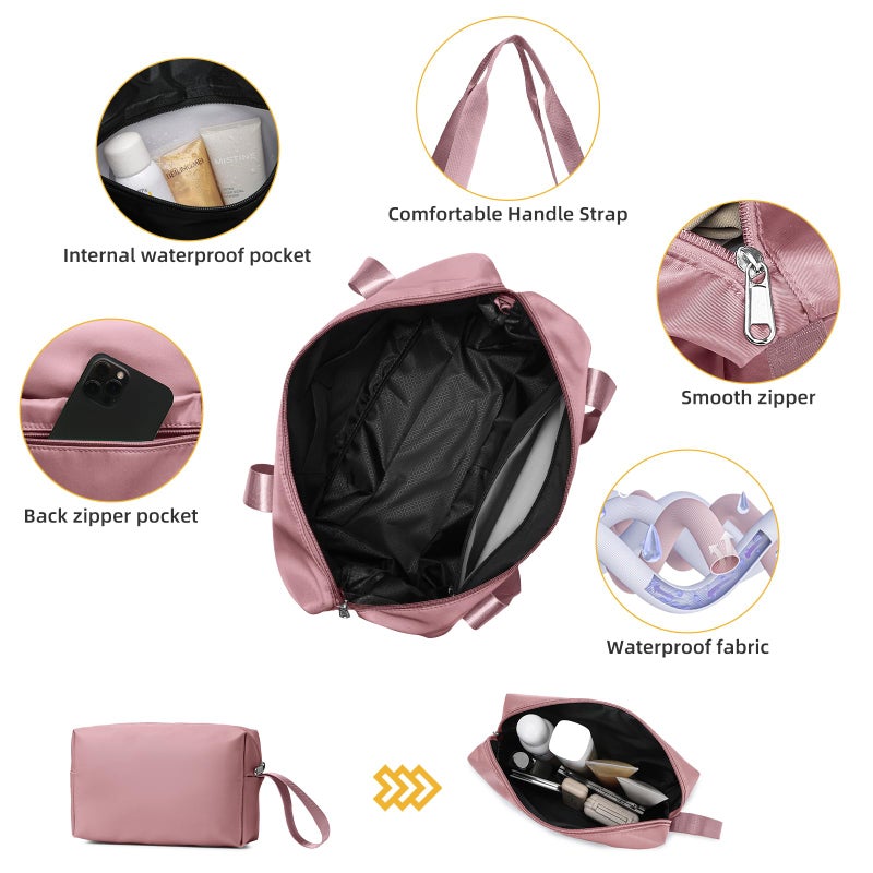 LARVENDER Luggage Sets 3 Piece with Duffel Bag Hardside PP Carry On Suitcase with 360Â° Spinner Wheels TSA Lock Luggage Sets for Women, Pink - Image 3