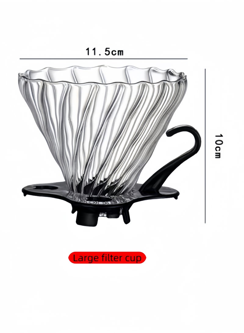 nihao 4 PCS Pour Over Coffee Share Pot With Filter, V60 Coffee Tools ,V60 Coffee Maker set with 100 pcs V60 Paper Filter, Borosilicate Glass Coffee Cup, V60 600ml Drip - Image 5
