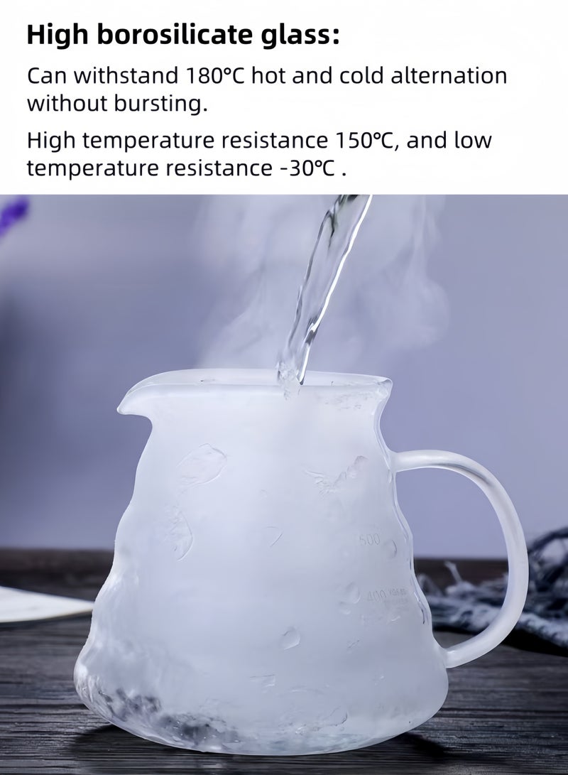 nihao 4 PCS Pour Over Coffee Share Pot With Filter, V60 Coffee Tools ,V60 Coffee Maker set with 100 pcs V60 Paper Filter, Borosilicate Glass Coffee Cup, V60 600ml Drip - Image 4