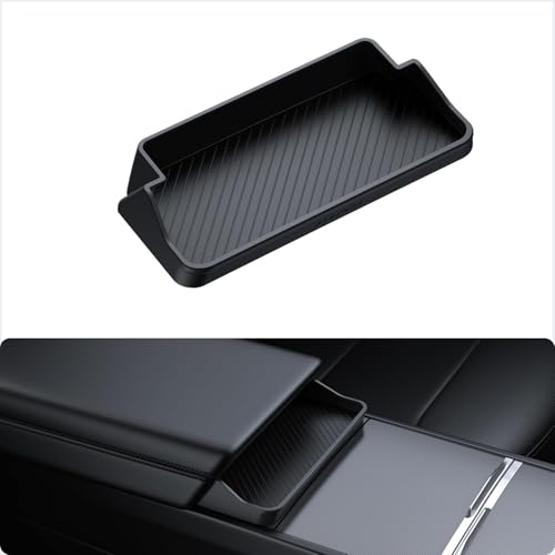 BASENOR 2026 Tesla Model Y Model 3 Center Console Sunglasses Holder Armrest Key Holder Storage Box for 2025 2026 Model Y Juniper 2024 2025 2026 Tesla 3 Highland - Image 1
