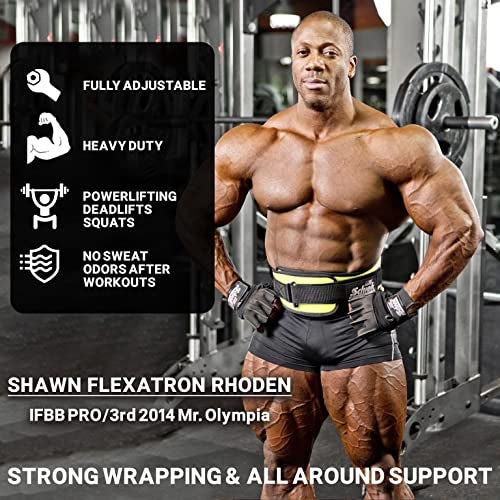 Schiek Sports 2006 Nylon 6 Inches Weight Lifting Belt Support Belt for Power Lifting Long Lasting Neon Yellow - Image 3