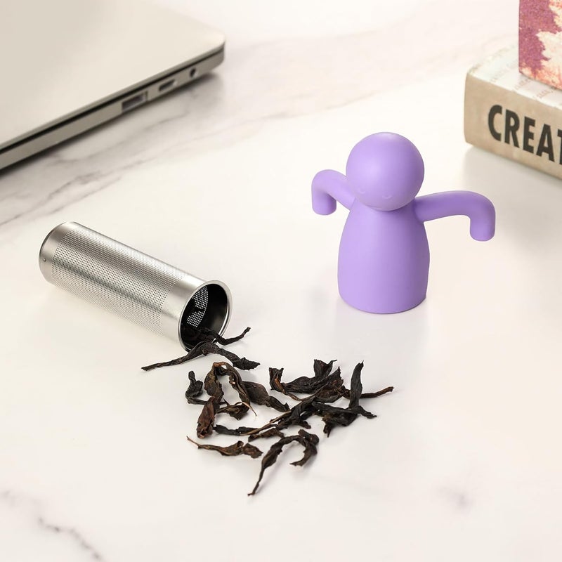 Leden Loose Leaf Tea Steeper Cute Tea Infuser for Girl Kids Extra Fine Mesh Tea Ball Stainless Steel Tea Filter for Cup Mug Pot Purple - Image 3