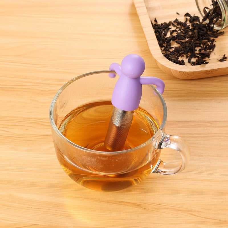 Leden Loose Leaf Tea Steeper Cute Tea Infuser for Girl Kids Extra Fine Mesh Tea Ball Stainless Steel Tea Filter for Cup Mug Pot Purple - Image 2