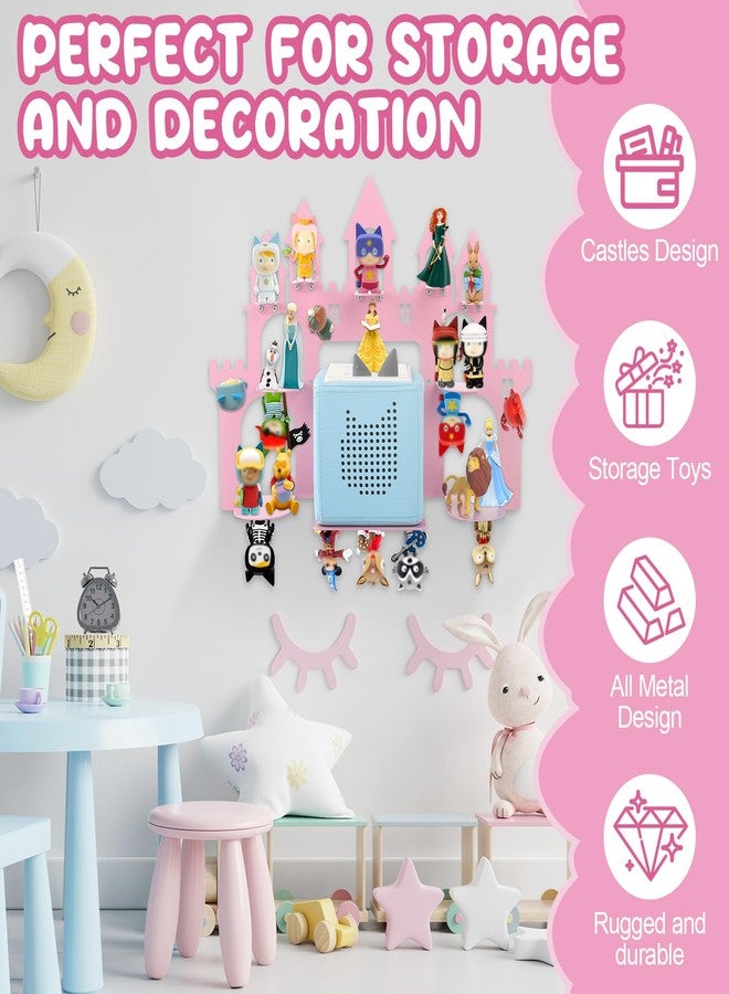 Taladad for Toniebox 2/1 Tonie Shelf Wall Mounted Set,Tonies Figures Tonies Storage,Magnetic Floating Shelves Compatible with Tonie Box Player Character for Kids Room Castle - Image 4