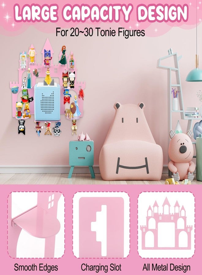 Taladad for Toniebox 2/1 Tonie Shelf Wall Mounted Set,Tonies Figures Tonies Storage,Magnetic Floating Shelves Compatible with Tonie Box Player Character for Kids Room Castle - Image 5