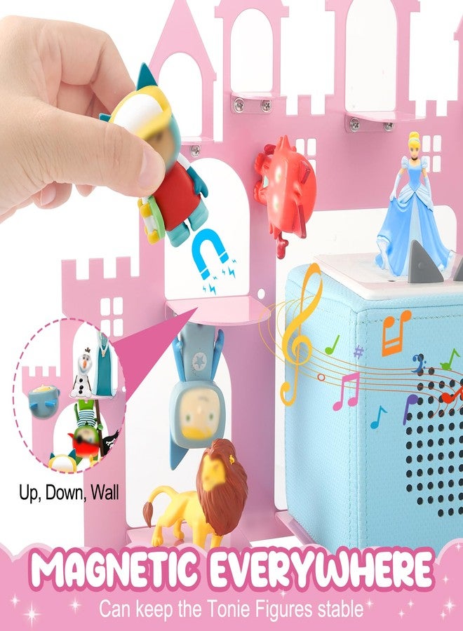Taladad for Toniebox 2/1 Tonie Shelf Wall Mounted Set,Tonies Figures Tonies Storage,Magnetic Floating Shelves Compatible with Tonie Box Player Character for Kids Room Castle - Image 2