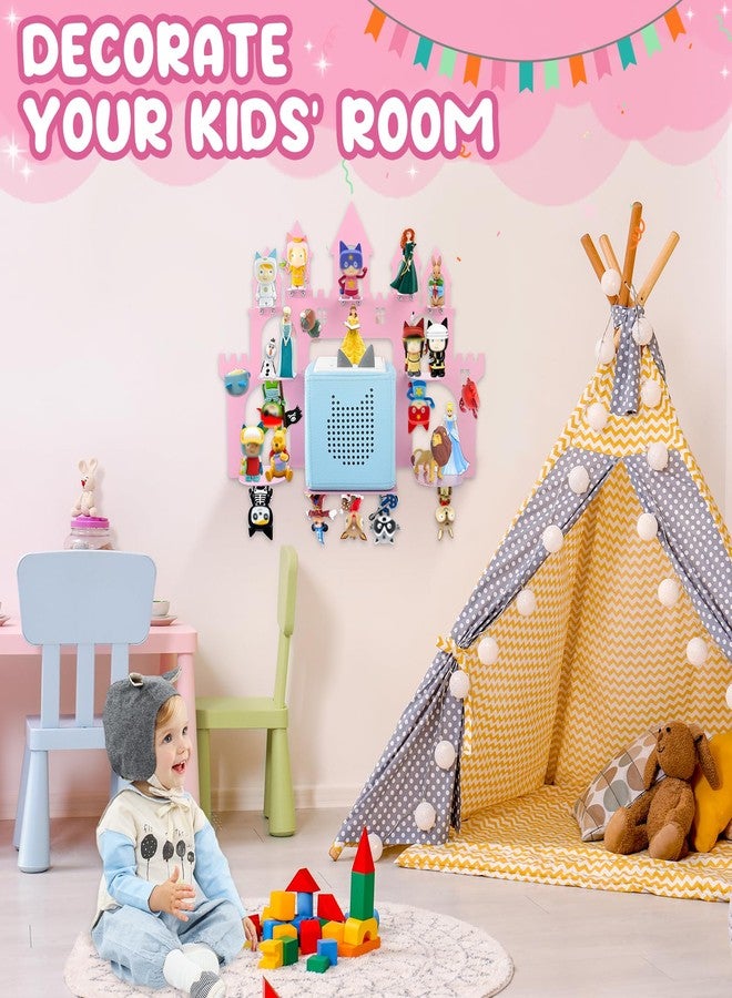 Taladad for Toniebox 2/1 Tonie Shelf Wall Mounted Set,Tonies Figures Tonies Storage,Magnetic Floating Shelves Compatible with Tonie Box Player Character for Kids Room Castle - Image 3