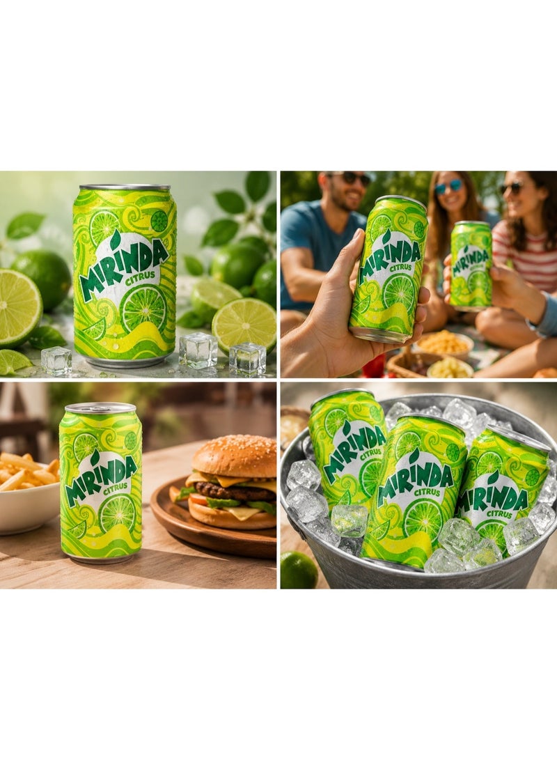 Mirinda Carbonated Soft Drink, Crisp Citrus Flavour, Refreshing Soda, 240ml Can (P - Image 3