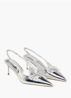 ELLE Womens Textured Slingback Shoes With Stiletto Heels Ramadan Collection  - Image 2