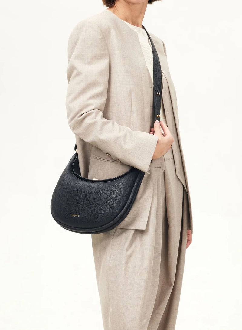 Songmont Songmont, Medium Moon Bend Bag Series, Head Leather, Large Capacity, Crescent Bag, Single Shoulder Underarm Bag - Black - Image 4