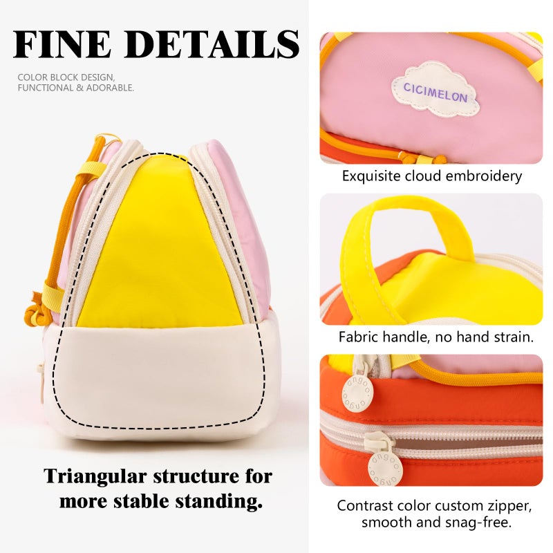 CICIMELON Large Capacity Pencil Case, Cute Aesthetic Pencil Pouch with 3 Compartments, Big Pencil Bag Organizer for School Supplies, Pen Holder for Kids, Girls, Boys, Students - Image 4