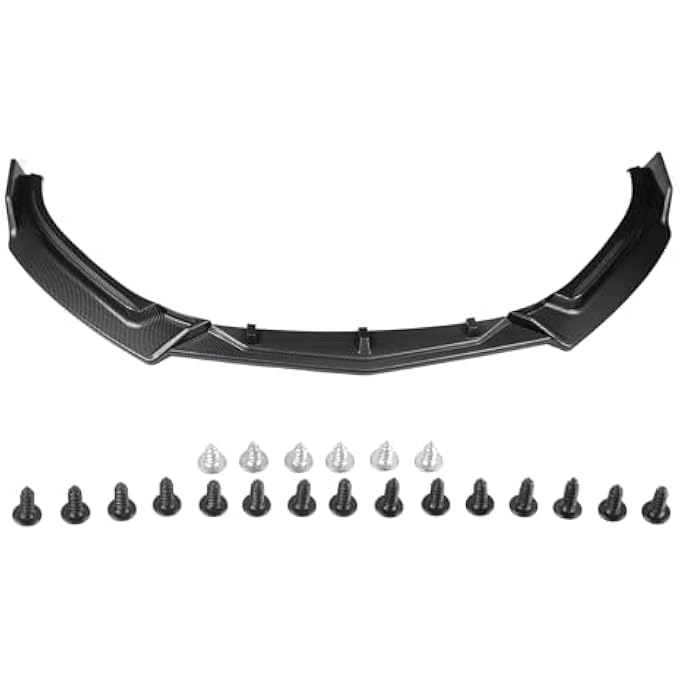 Torvex Front Splitter, bumper lip chin spoiler kit with air dam protector, carbon fibre style lower valance trim Compatible with Mazda 3 Axela 2014-2019, front apron extension - Image 1