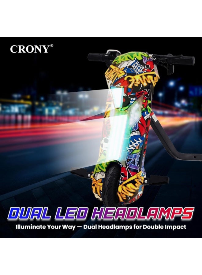 Crony D02 Drift Car, Electric Drift Car, Drift Trike, Electric Drift Trike, Drift Scooter, Drift Kart, Electric Drift Kart, Ride On Drift Car, Kids Drift Car, Electric Ride On Car, Kids Electric Vehicle, Ride On Toy Car, Battery Powered Drift Car, 18KM/H High Speed Drift Car, LED Lights Drift Car, RGB Lights Drift Trike, Drift Car with Bluetooth Speaker, Rechargeable Battery Drift Car, Powerful Motor Drift Scooter, Wide Rear Wheels Drift Trike, Electric Drift Car for Kids Boys Girls Teens, Outdoor Ride On Drift Toy, Racing Drift Vehicle for Children Football Street Dance - Image 5