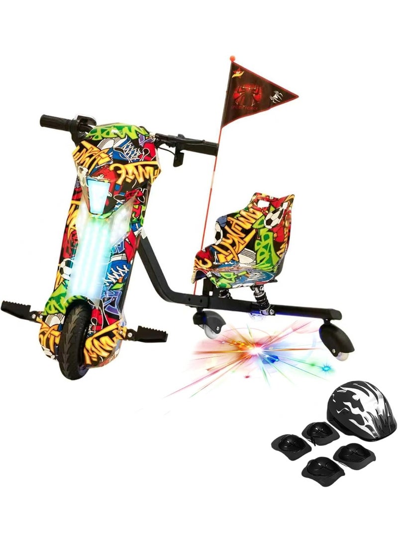 Crony D02 Drift Car, Electric Drift Car, Drift Trike, Electric Drift Trike, Drift Scooter, Drift Kart, Electric Drift Kart, Ride On Drift Car, Kids Drift Car, Electric Ride On Car, Kids Electric Vehicle, Ride On Toy Car, Battery Powered Drift Car, 18KM/H High Speed Drift Car, LED Lights Drift Car, RGB Lights Drift Trike, Drift Car with Bluetooth Speaker, Rechargeable Battery Drift Car, Powerful Motor Drift Scooter, Wide Rear Wheels Drift Trike, Electric Drift Car for Kids Boys Girls Teens, Outdoor Ride On Drift Toy, Racing Drift Vehicle for Children Football Street Dance - Image 1