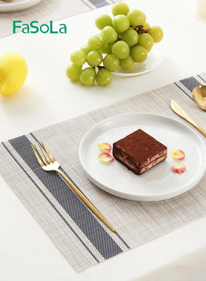 Fasola 6 Pieces Place Mats Resistant Waterproof Oilproof Anti Slip Tablemats for Dining Table 45*30CM  - Image 2