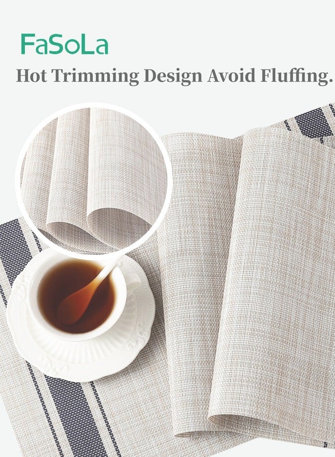 Fasola 6 Pieces Place Mats Resistant Waterproof Oilproof Anti Slip Tablemats for Dining Table 45*30CM  - Image 3
