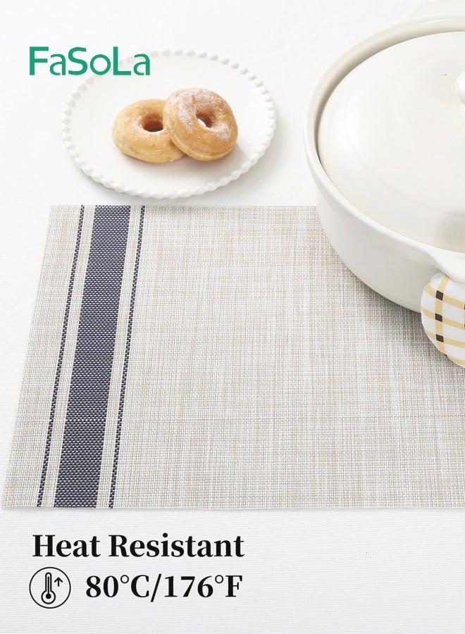 Fasola 6 Pieces Place Mats Resistant Waterproof Oilproof Anti Slip Tablemats for Dining Table 45*30CM  - Image 4