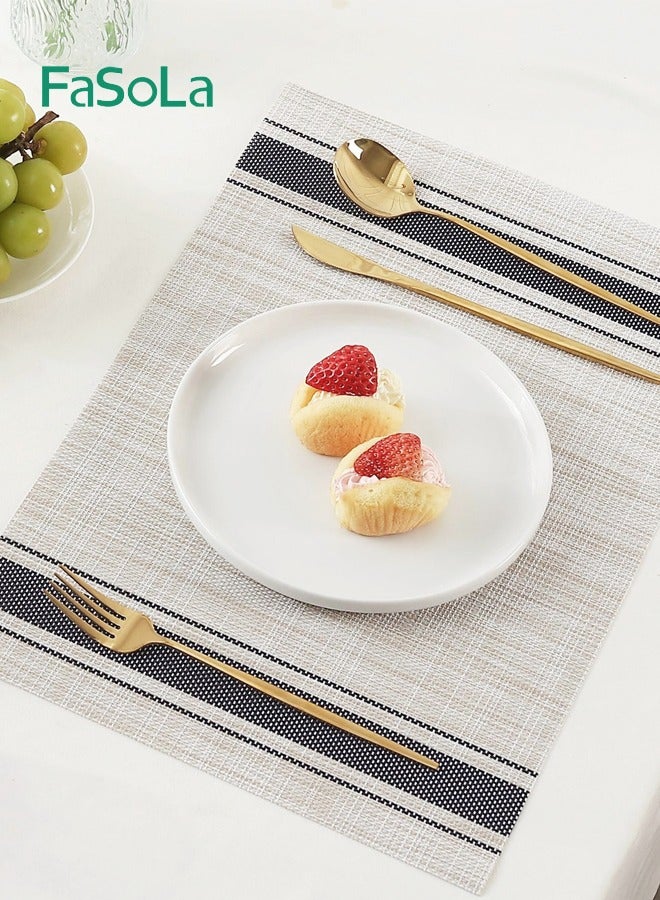 Fasola 6 Pieces Place Mats Resistant Waterproof Oilproof Anti Slip Tablemats for Dining Table 45*30CM  - Image 5